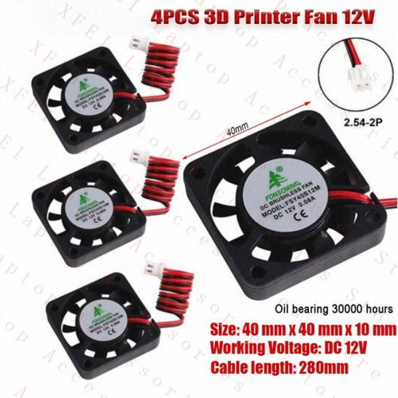 Cooling Fan 40Mm 3D - F 4X 12V كمبيوتر محمول طابعة