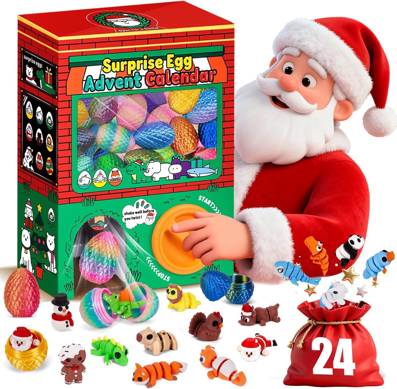 24 قطعة من صناديق المفاجآت الم - مراجعة 3D Printing Toys وسعره